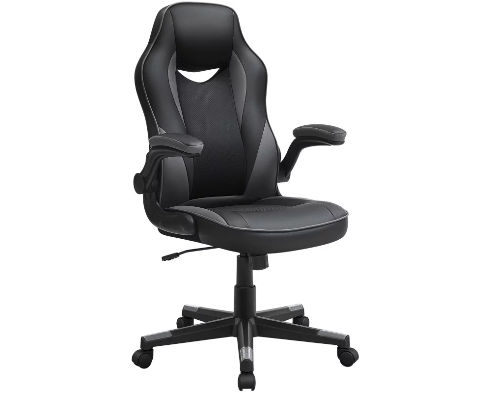 Songmics Bürostuhl mit klappbaren Armlehnen, Schwarz