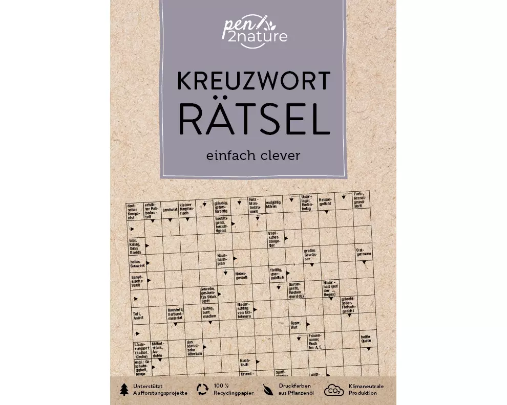 Kreuzworträtsel einfach clever. Nachhaltiger Kreuzworträtsel-Block
