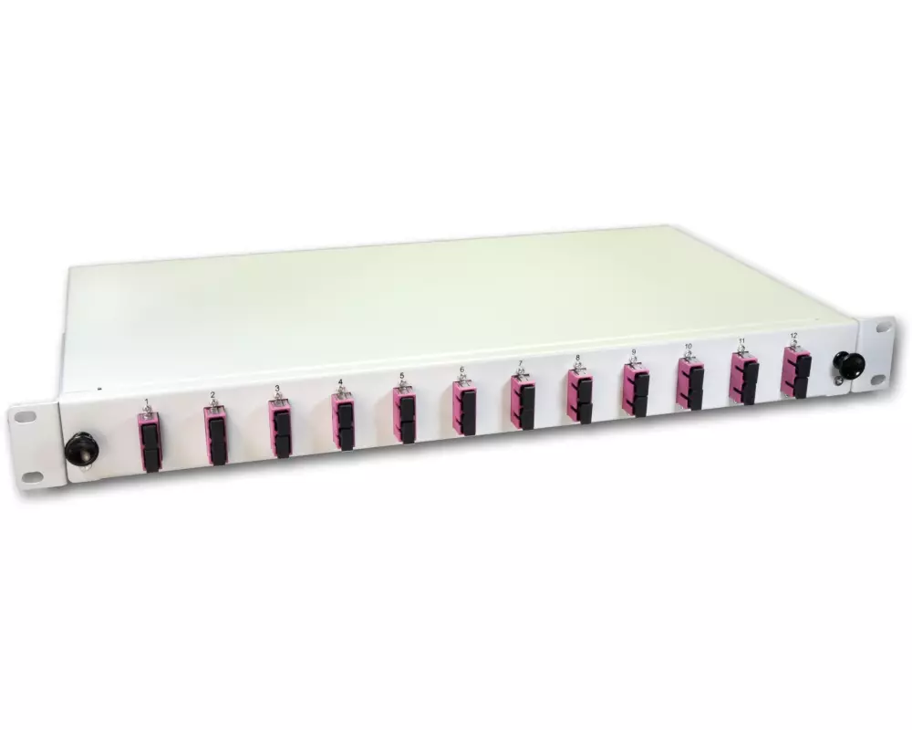 Lightwin Spleissbox 24 Fasern, 12x DSC MM, 50/125µm OM4 Pigtail