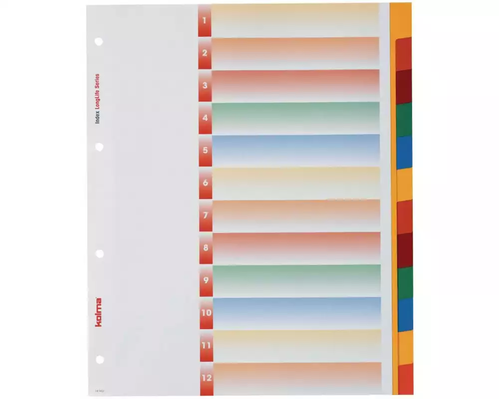 Kolma Register A4 XL LongLife 1-12 Farbig