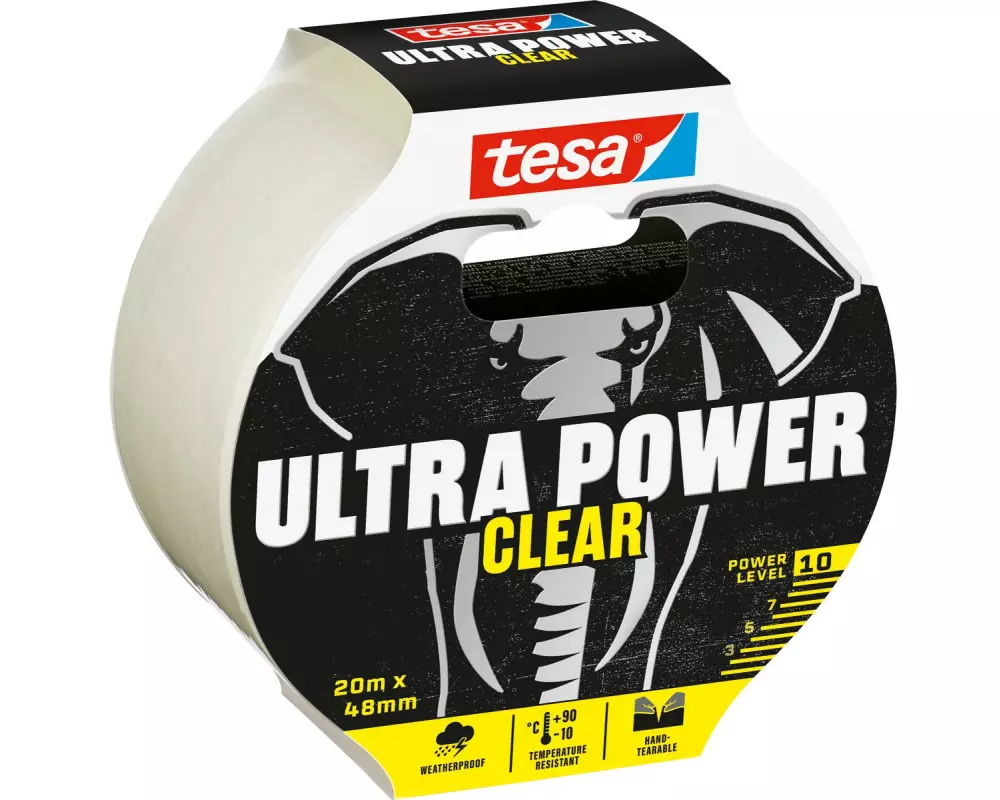 tesa Gewebeband Ultra Power Clear, 20 m x 48 mm