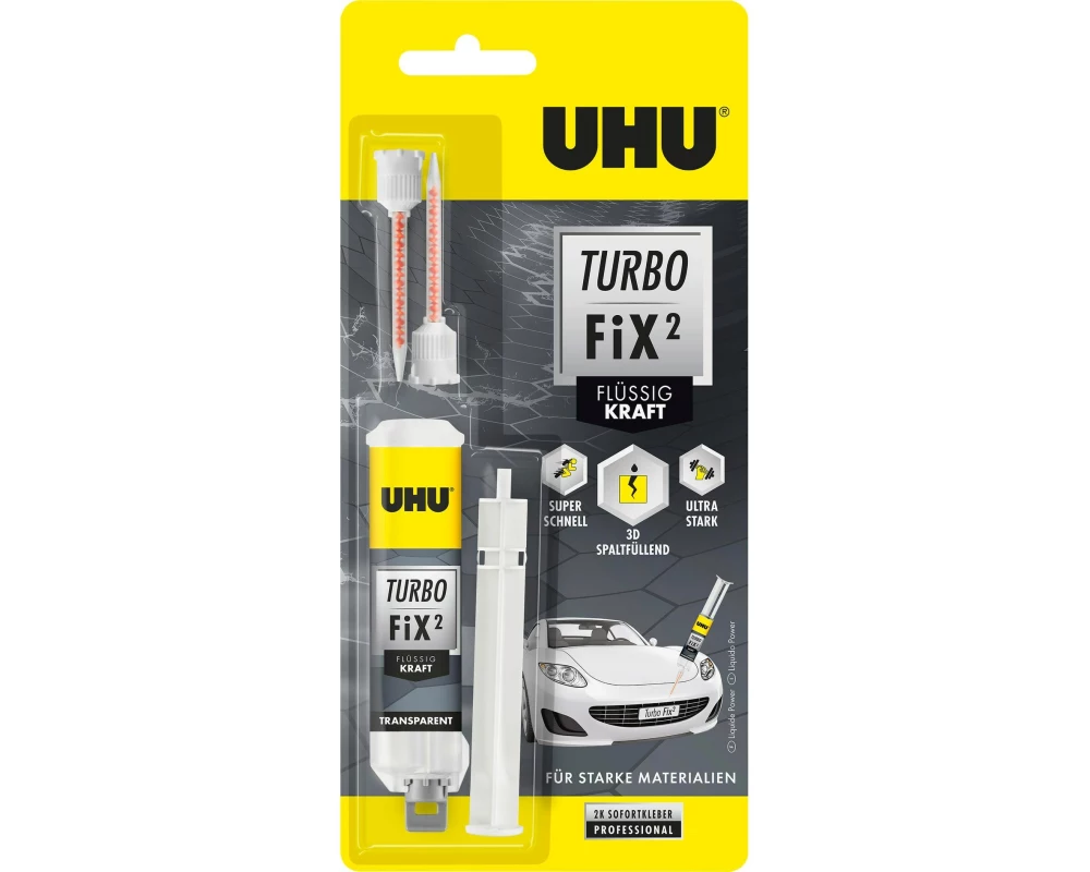 UHU Turbo Fix2 Flüssig Kraft 10 ml, Transparent
