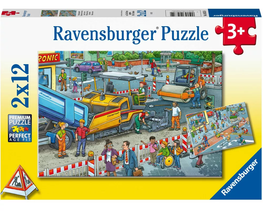 Kinderpuzzle 2x12 Teile - Straßenbaustelle