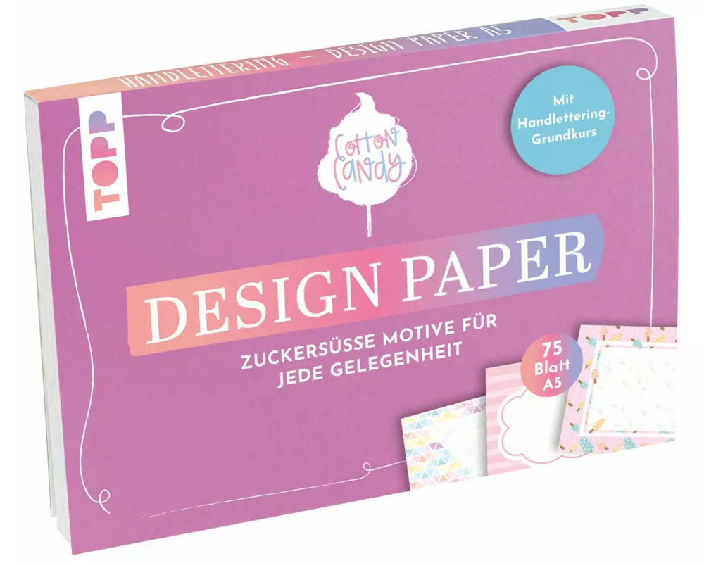 Handlettering Design Paper Block Cotton Candy A5