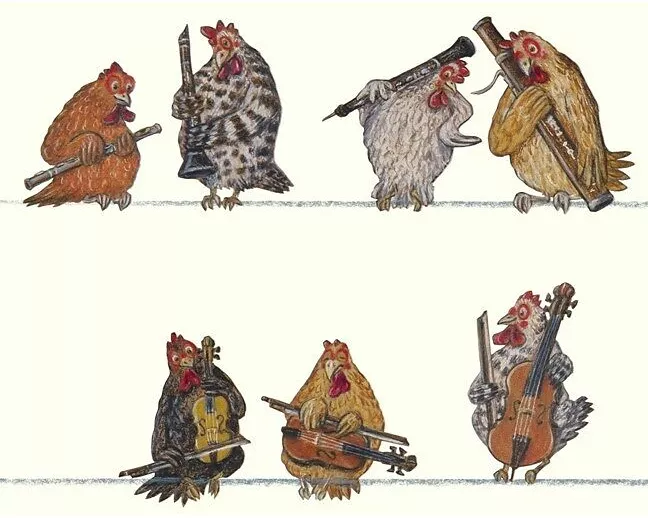 Hühnermusik Postkarte VE 1=10