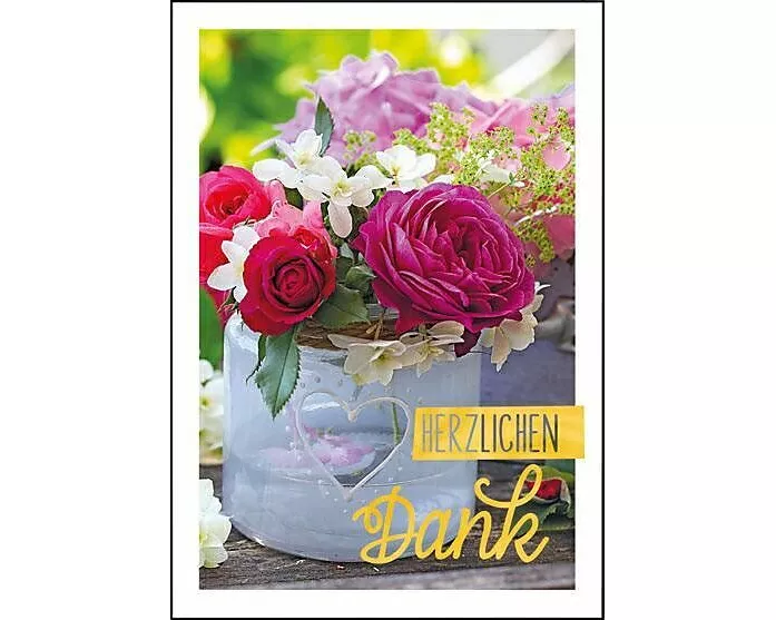 Doppelkarte. Herzlichen Dank (Blüten)