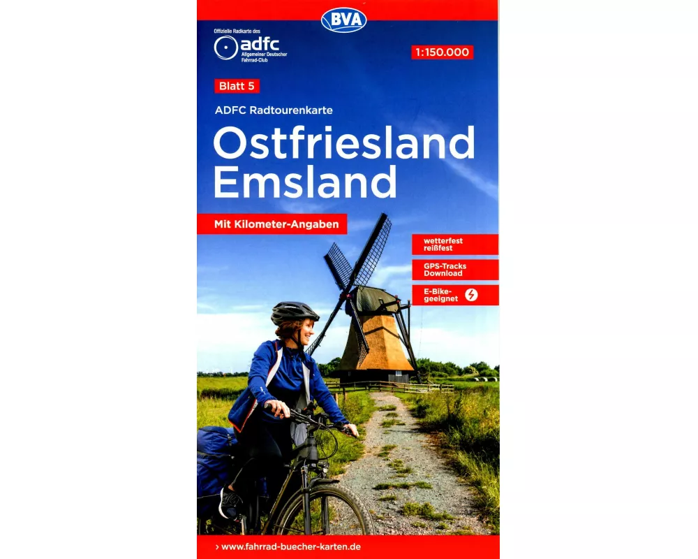 BVA ADFC Radtourenkarte Ostfriesland / Emsland 1:150.000