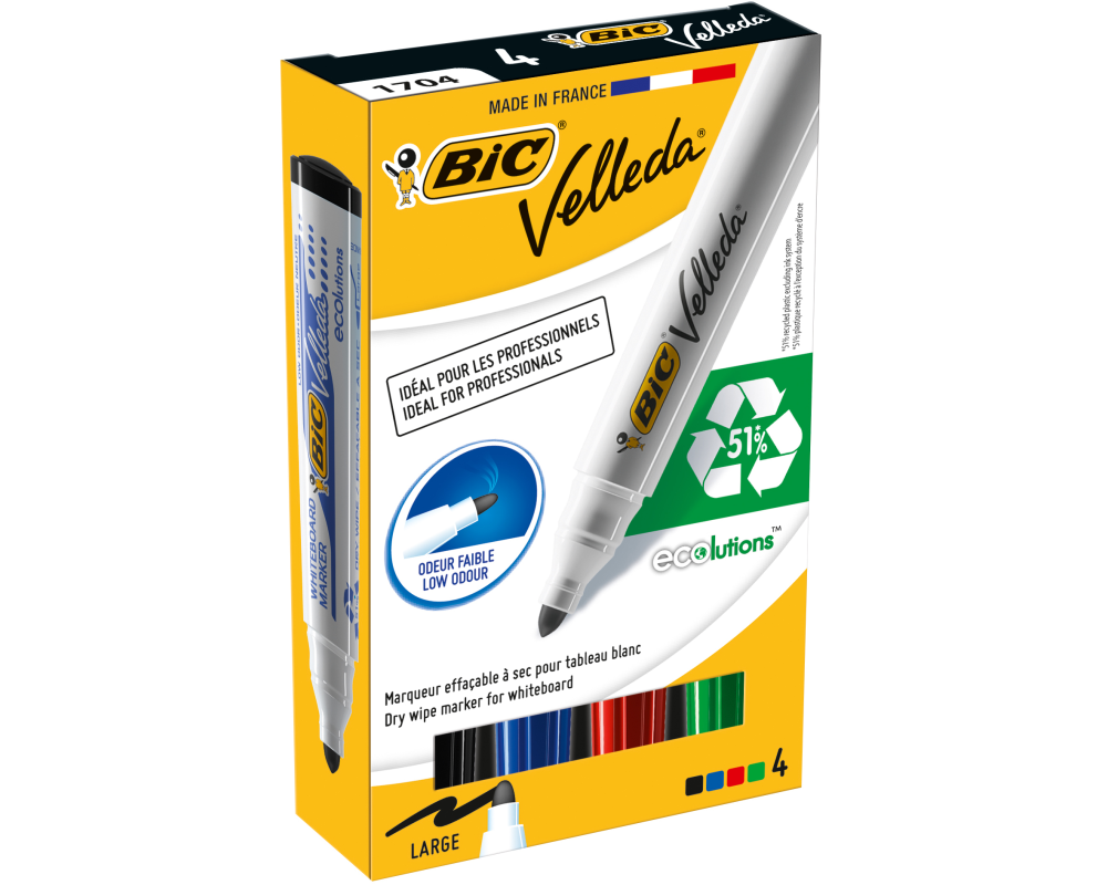BIC Marker Velleda 1701 1,5mm 904941 4er Etui