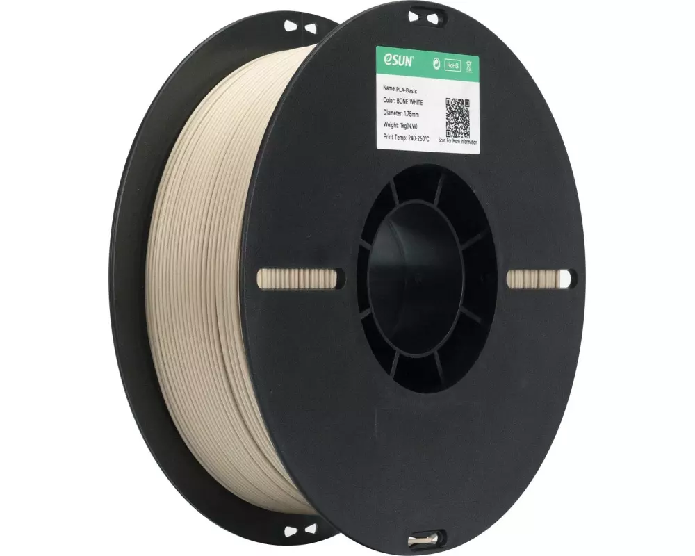 eSun Filament PLA Basic, Knochenweiss 1.75 mm 1 kg