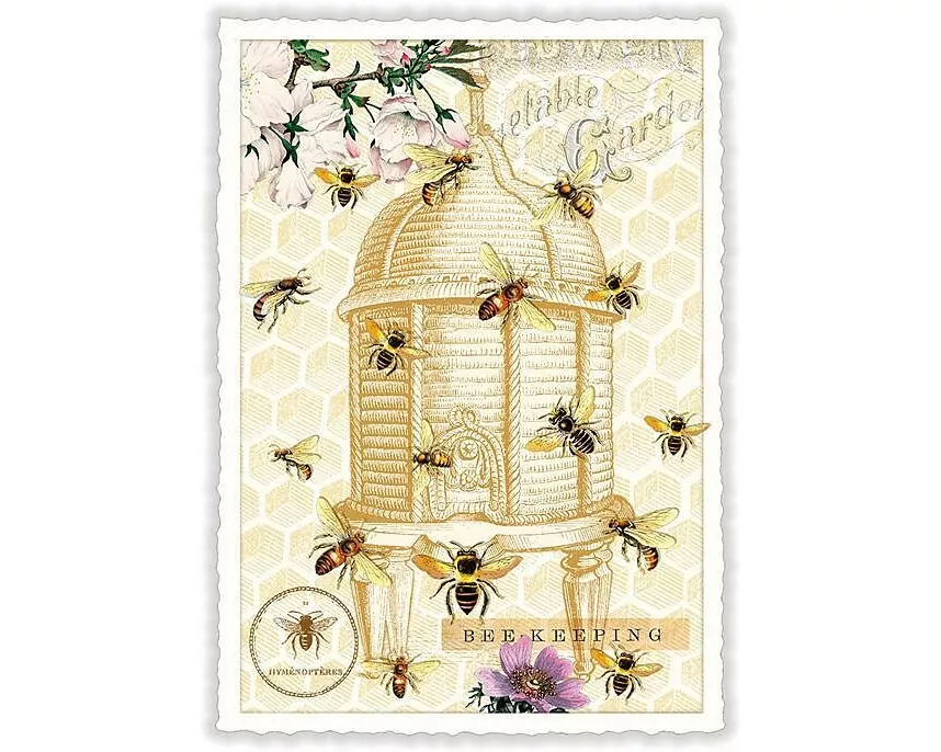 Postkarte / Bee keeping / hoch / blanko