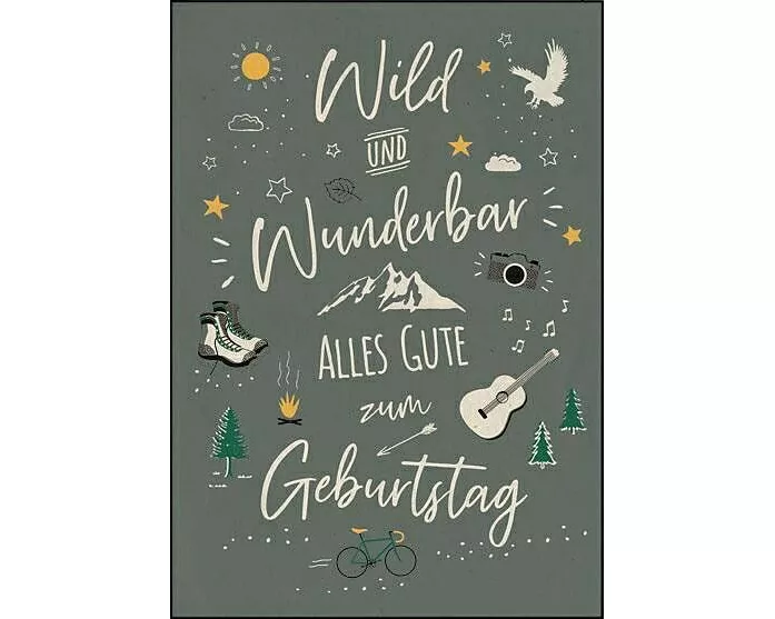 Doppelkarte. Let's go green. ZumGeburtstag (Outdoor)