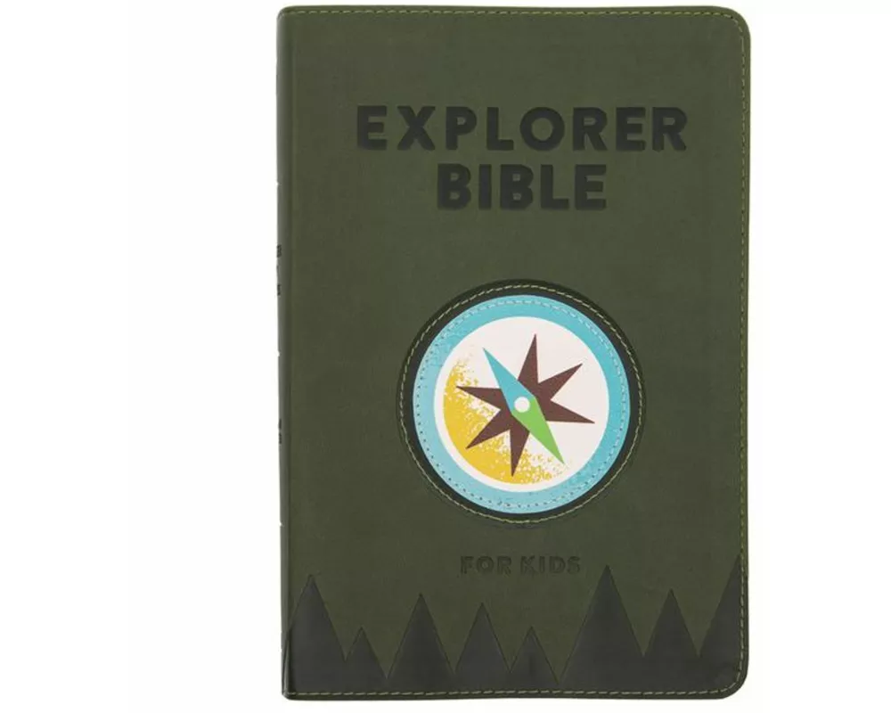 CSB Explorer Bible for Kids, Olive Compass Leathertouch, Indexed