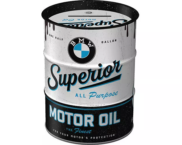 Spardose Ölfass. BMW / Superior Motor Oil
