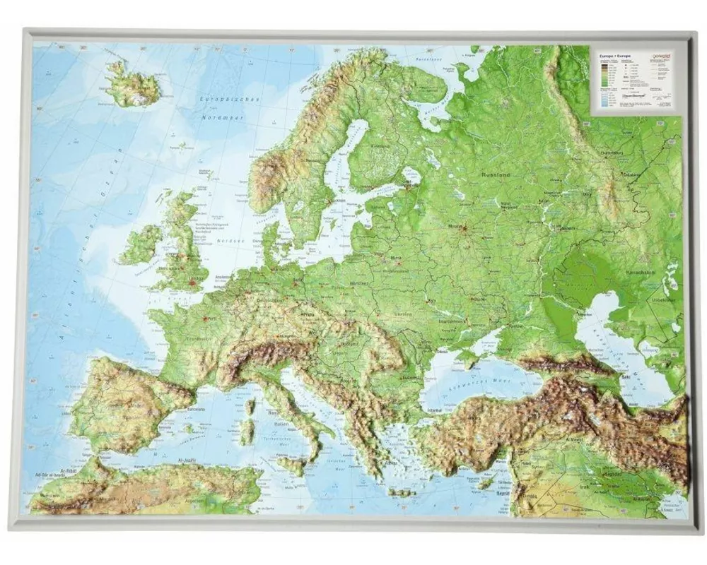 Reliefkarte Europa klein 1 : 16 000 000