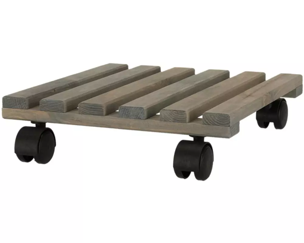 Esschert Design Rolleruntersetzer Quadratisch L Grau/Schwarz