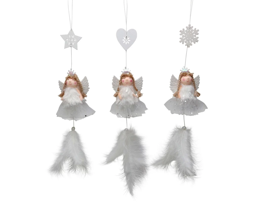 Dameco Aufhänger Engel 32 cm, Federn/Polyester, 1 Stück