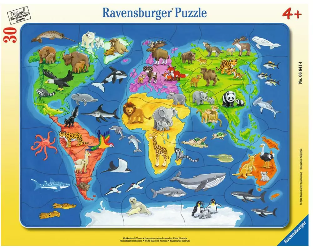 Ravensburger Puzzle Weltkarte mit Tieren