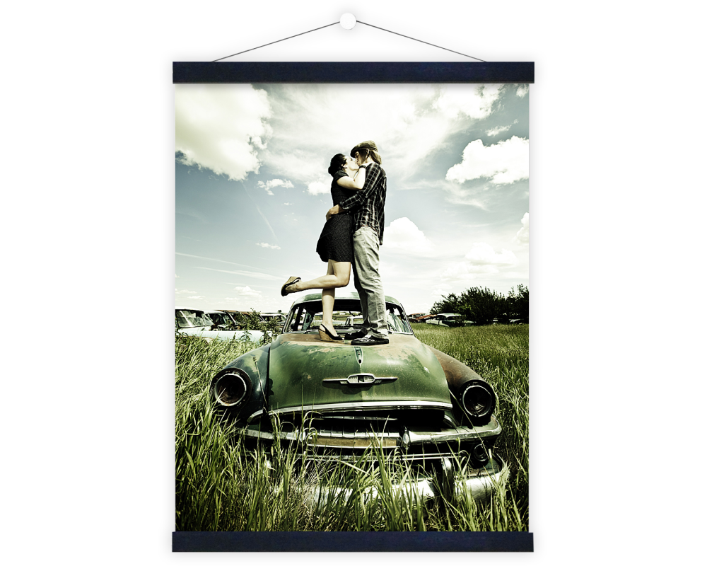 DEBEX Posterleisten 41x2cm LBMG schwarz, magnetisch