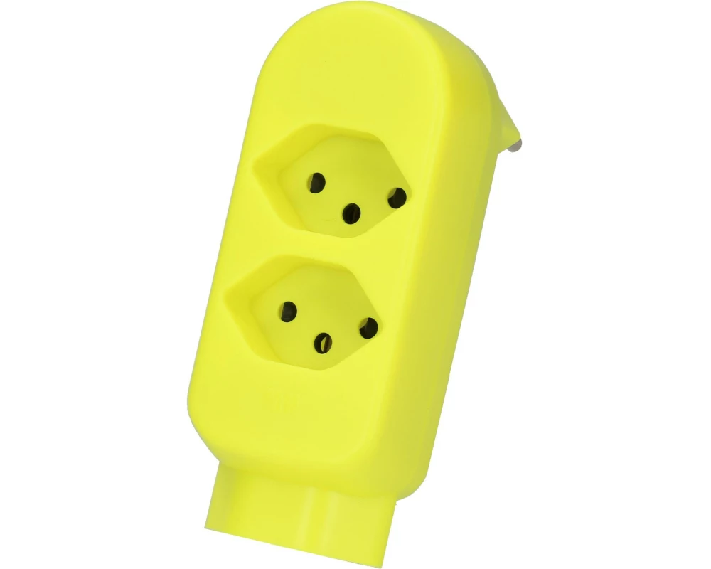 Max Hauri Abzweigstecker ADAPT 2+1x Typ 13 FI-Gelb drehbar BS 2
