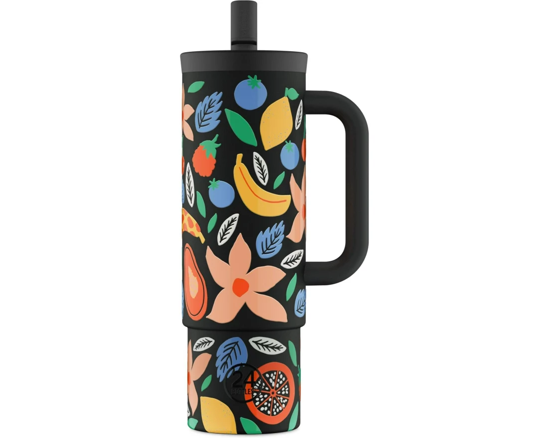 24Bottles Thermobecher Straw Cup 800 ml, Tropical Noir