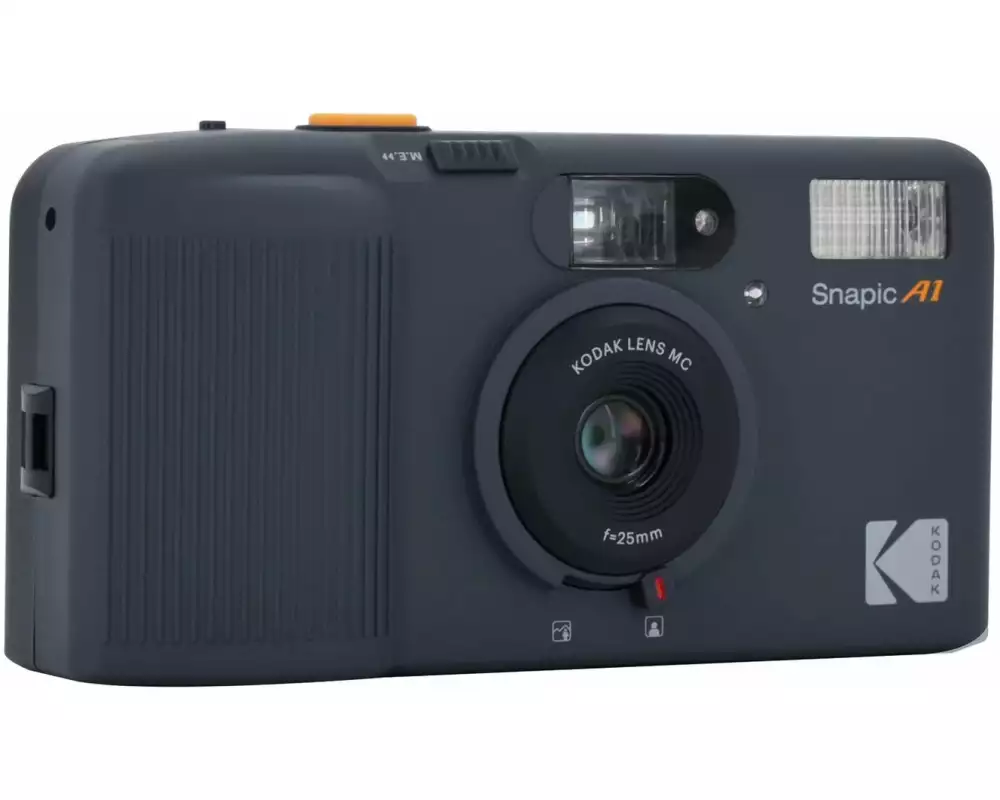 Kodak Analogkamera Snapic A1 35 mm Glasobjektiv Grau