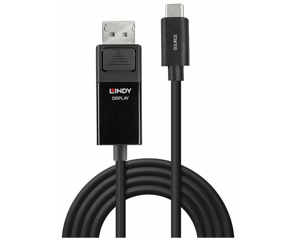 LINDY 3m, USB Type C, to DP, 4K60, Adapter Cable, with HDR