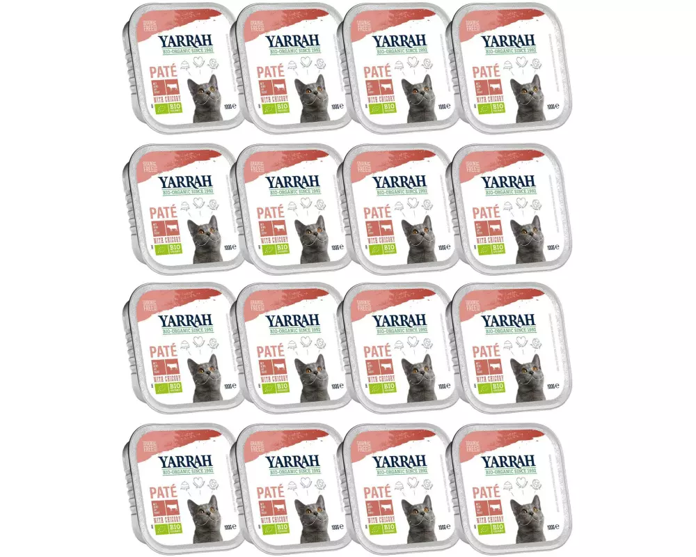 Yarrah Bio-Nassfutter Bio Paté Rind & Huhn 16x 100 g