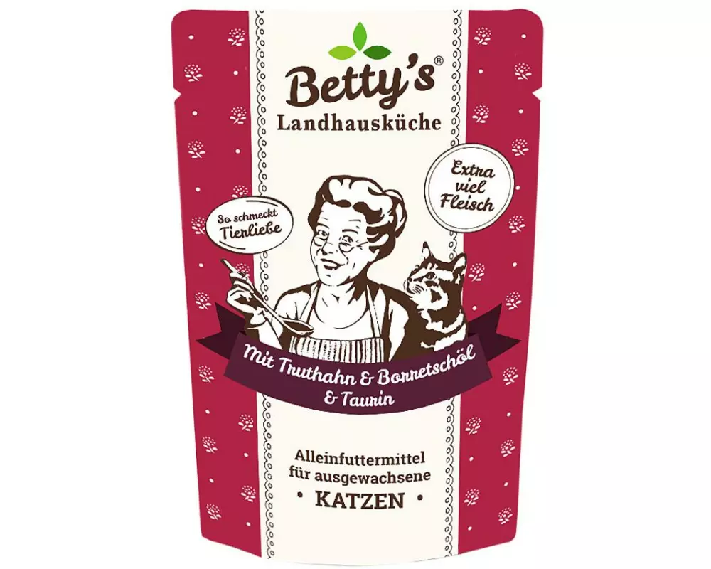 Betty's Landhausküche Nassfutter Truthahn mit Borretschöl, 100 g