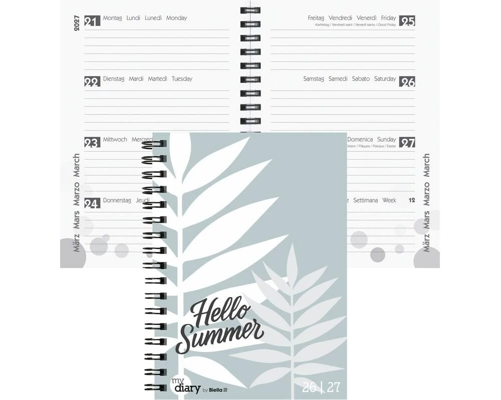 Biella Schulagenda mydiary Wire-O 2026/27 Summer, 12 x 16.5 cm