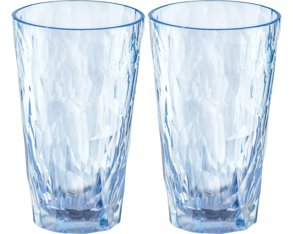 Koziol Trinkglas Club No. 6 300 ml, 2 Stück, Aquamarine