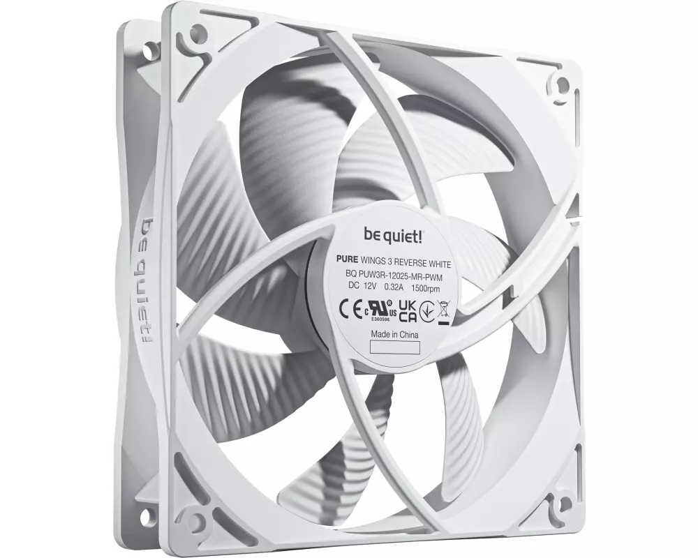 be quiet! PC-Lüfter PURE WINGS 3 120mm PWM Reverse White 3-Pack
