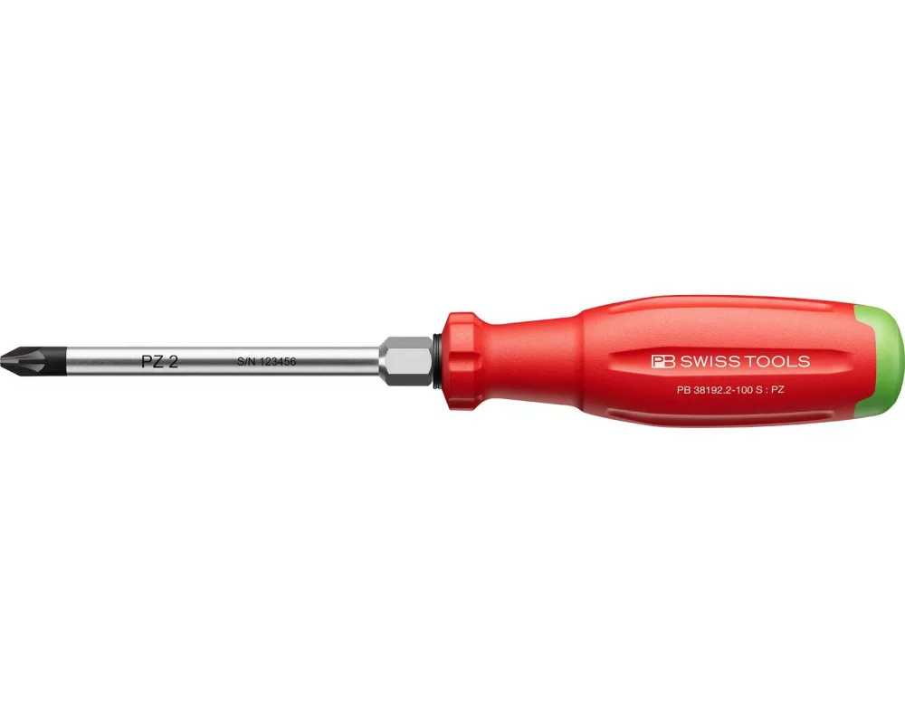 PB Swiss Tools Schraubenzieher SwissGrip Evo PZ 2 100 mm Rot