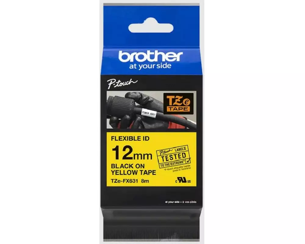 Brother TZe-FX631 Schwarz auf Gelb