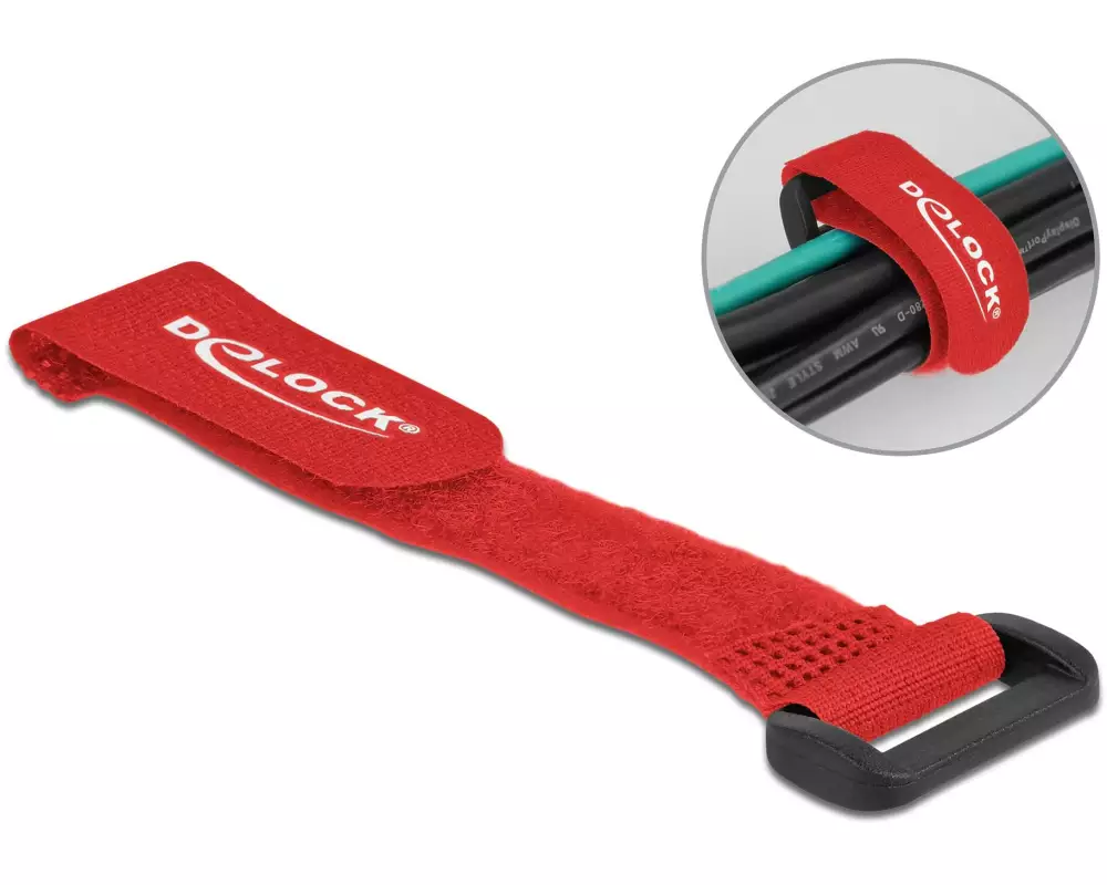 Delock Klettkabelbinder Rot 150 mm x 20 mm 5 Stück