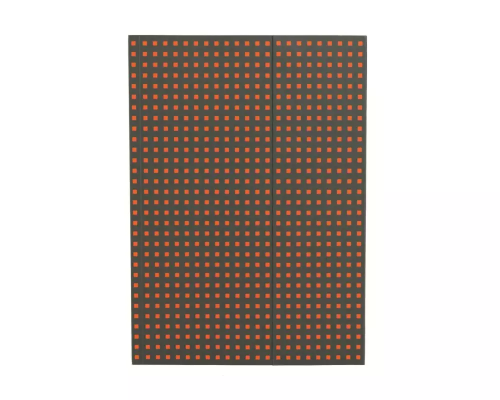 PaperOh Notizbuch Quadro A4, Liniert, Grau mit orangen Quadraten