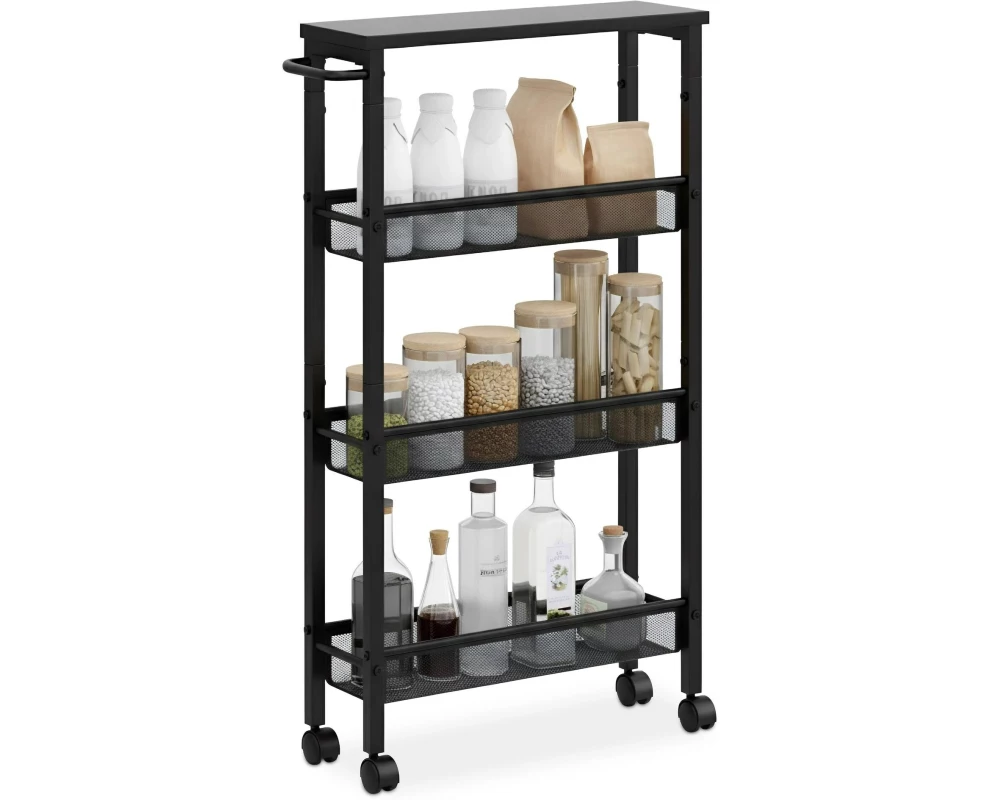 relaxdays Nischenwagen 77 x 13 x 45.5 cm Schwarz