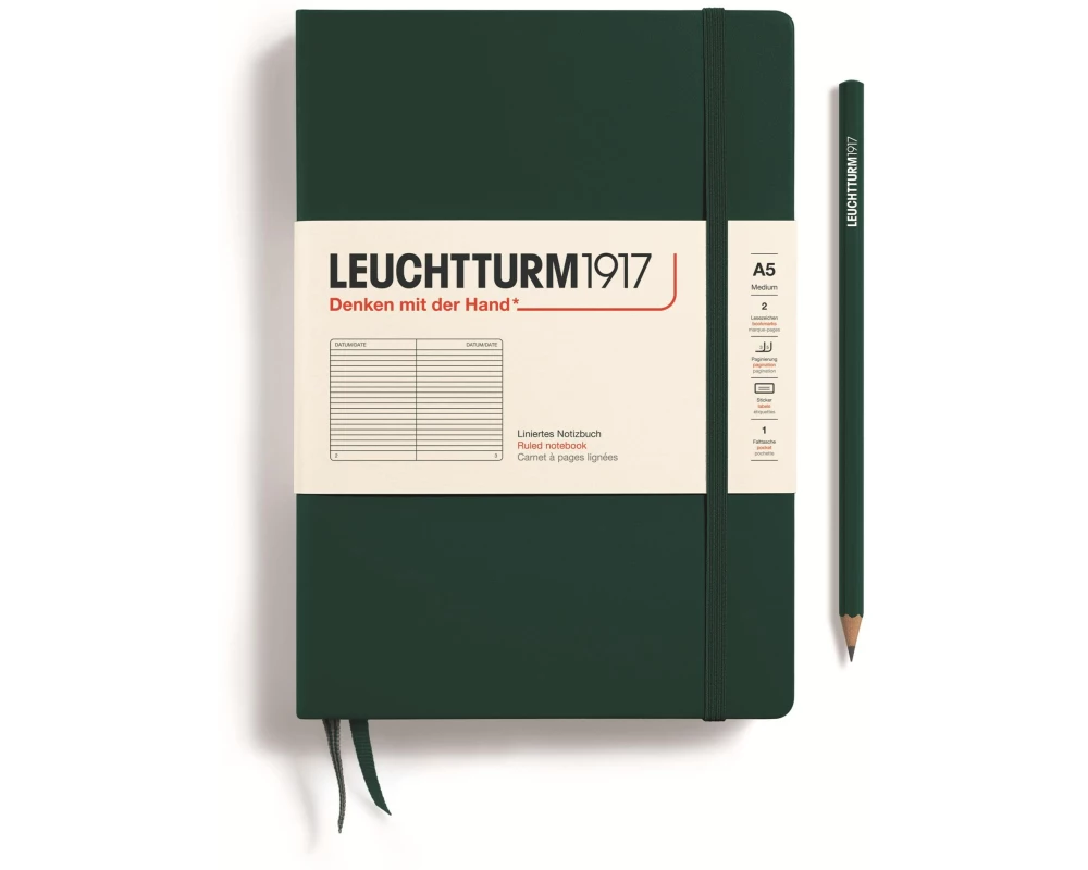 Leuchtturm Notizbuch Medium A5, Liniert, Forest