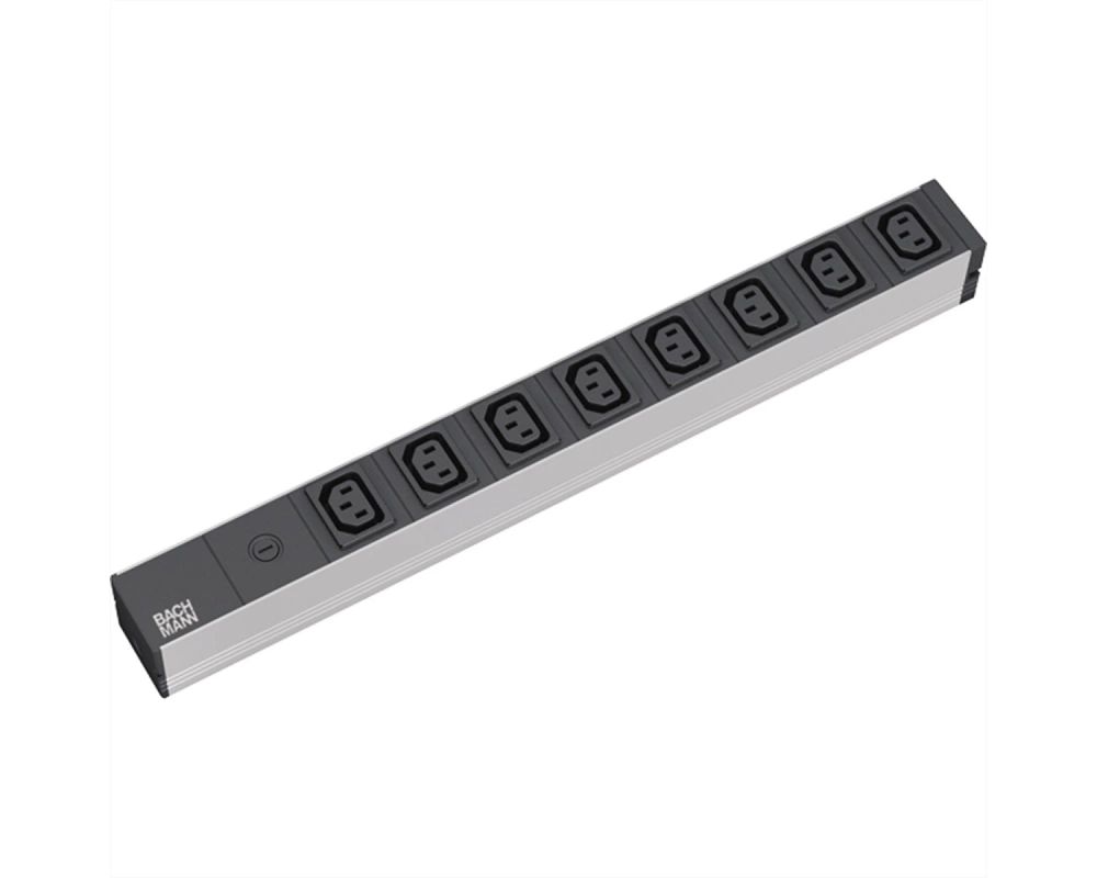 BACHMANN 19" Steckdosenleiste 8x C13 Buchsen, mit Schutzkontakt-Stecker, 10A Sicherung