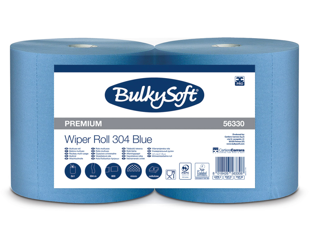 BULKYSOFT Putztuchrolle 3-lagig 26x38cm 26262 blau 2 Rollen