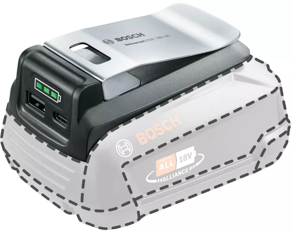 Bosch UniversalUSB 18 V-45 USB-Akku-Adapter mit Powerbankfunktion