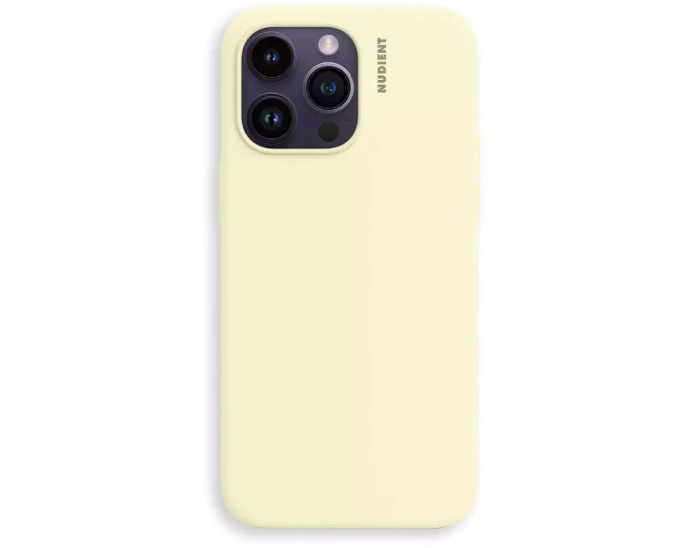Nudient Back Cover Base Case 14 Pro Max Pale Yellow
