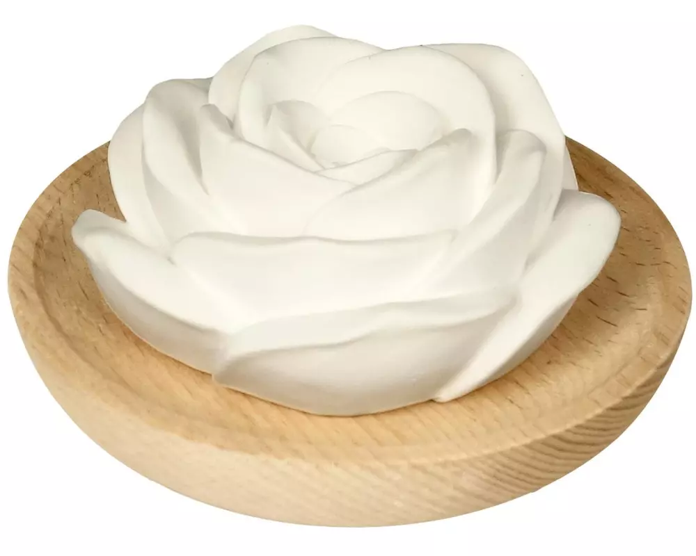 Farfalla Duftstein Rose mit Holzteller