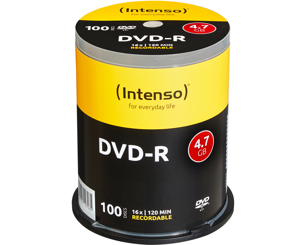 INTENSO DVD-R 4,7 GB, 16x Speed 4101156 Cake Box 100 Discs