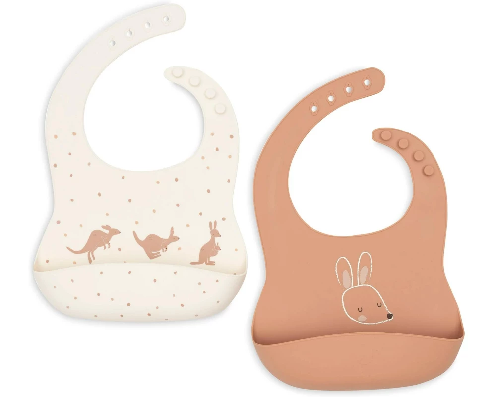 Jollein Lätzchen Silikon – Kangaroots 31.5 x 20 cm