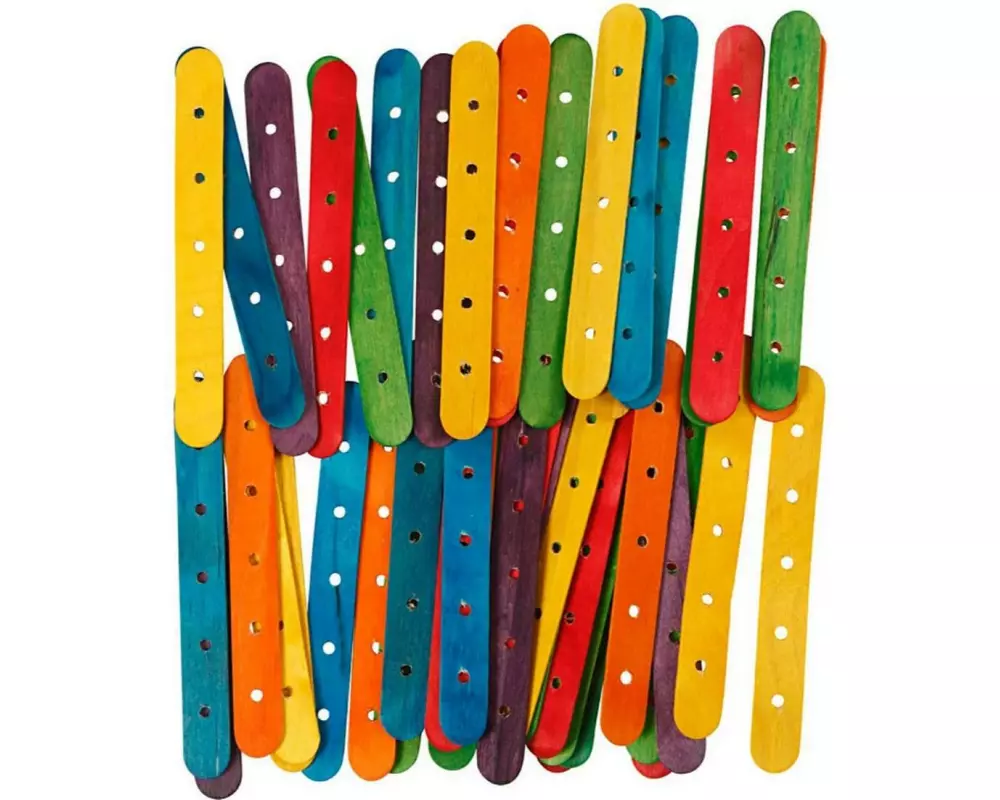 Creativ Company Baustäbe, Holz,15 x 1.8 cm, Lochgrösse 4 mm, 500 Stück