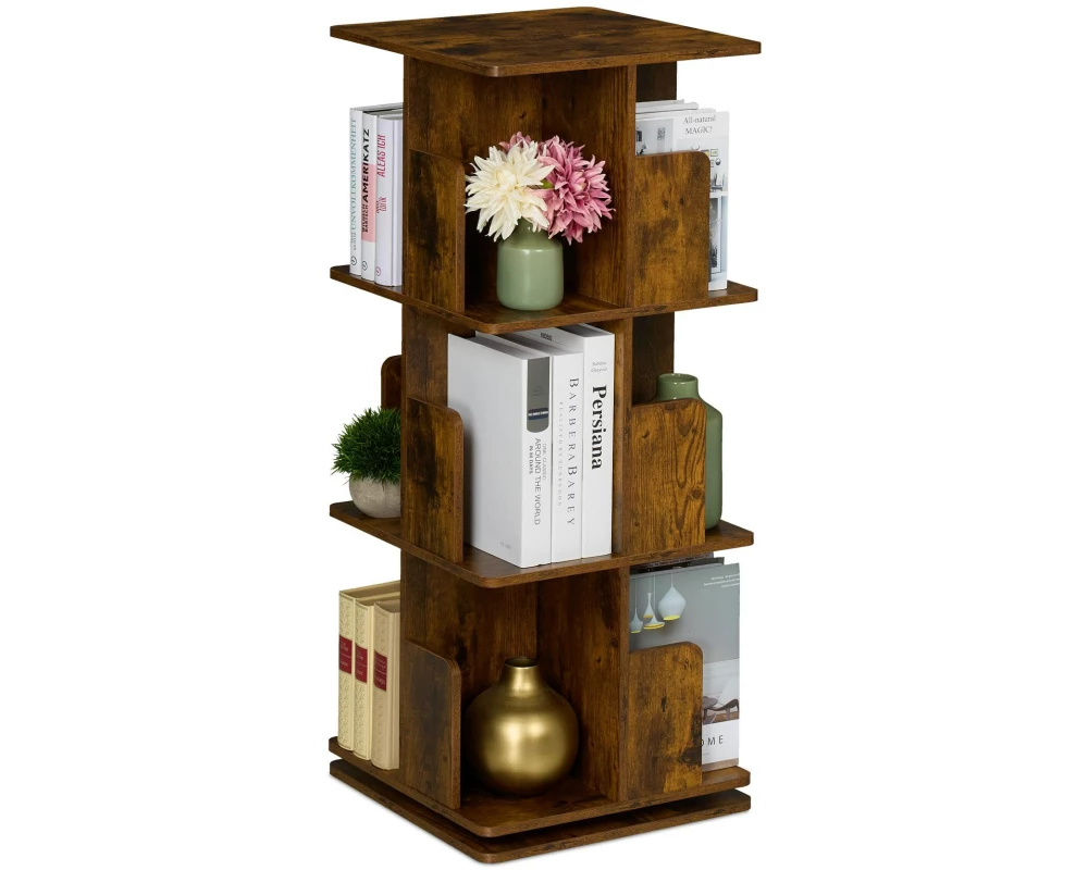 relaxdays Regal 3 Etagen, Dunkelbraun