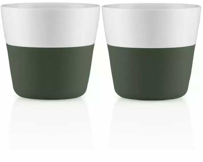 Eva Solo Kaffeebecher 230 ml, 2 Stück, Smaragdgrün/Weiss
