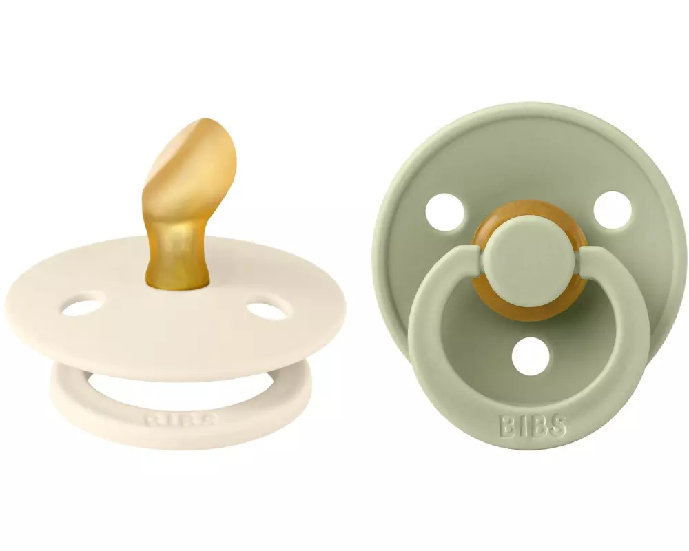 Bibs Nuggi anatomisch Latex 2er Set Ivory/Sage Green 6-12 Mt.