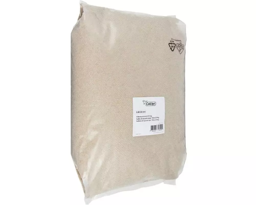 Colibri Quarzsand 25 kg, Filterglas für Sandfilter, Körnung 04/08