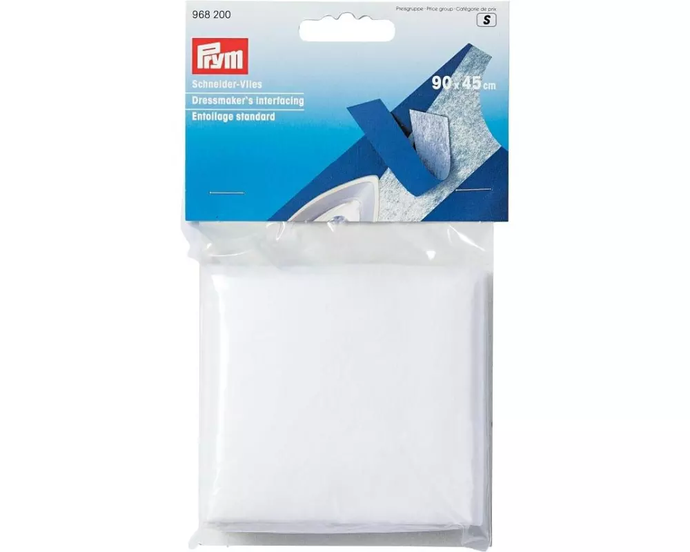 Prym Vlies Schneider 90 x 45 cm, zum Aufbügeln, weiss